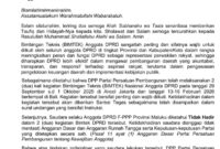 Salinan surat DPP Partai Persatuan Persatunan.