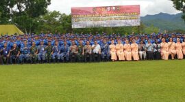Foto bersama usai acara pembukaan Perkemahan Sabtu Minggu Korps Kadet Republik Indonesia (Persami KKRI) Triwulan I Tahun 2026. Kegiatan ini dipusatkan di Lanud Pattimura, Ambon, Sabtu (14/2/2026). Foto : ISTIMEWA 