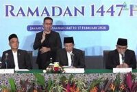 Foto: Sidang Isbat Penetapan Awal Puasa Ramadhan 2026 (Screenshoot Live YouTube Kemenang)

