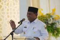 Wakil Gubernur Maluku, Abdullah Vanath menyampaikan  sambutan pada peringatan Hari Perempuan Internasional Tahun 2026 tingkat Provinsi Maluku, di Tribun Lapangan Merdeka Ambon, Rabu (11/3/2026). Foto : Diskominfo Maluku.
