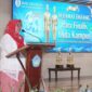 Wakil Rektor Bidang Kemahasiswaan, Alumni, dan Humas, Dr. Nur Aida Kubangun, S.Pd., M.Pd menyampaikan sambutan pada acara Pemilihan Duta Kampus, beberapa waktu lalu. Foto : Humas Unpatti.