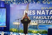 Wakil Gubernur Maluku, Abdullaj Vanath menyampaikan sambutan pada acara Dies Natalis ke-56 Fakultas Teknik Universitas Pattimura, Kamis (16/4/2026). Foto : Diskominfo Maluku 