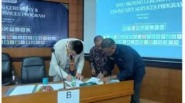Penandatanganan MoU, MoA, dan IA yang dilakukan oleh Dekan FISIP UNPATTI dan Ketua Program Studi Ilmu Komunikasi, di Universitas Muhammadiyah Yogyakarta, Selasa (12/5 2026). Foto: Istimewa
