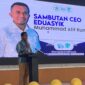 Muhammad Afif Rumbouw, CEO Lembaga Bimbel Eduasyik, menyampaikan sambutan pada pembukaan Olimpiade Bintang Sekolah (OBS) Kota Ambon Tahun 2026 yang digelar di kantor Badan Pengembangan Sumberdaya Manusia (BPSDM) Provinsi Maluku, Senin, 11 Mei hingga Sabtu, 16 Mei 2026. Foto: Istimewa