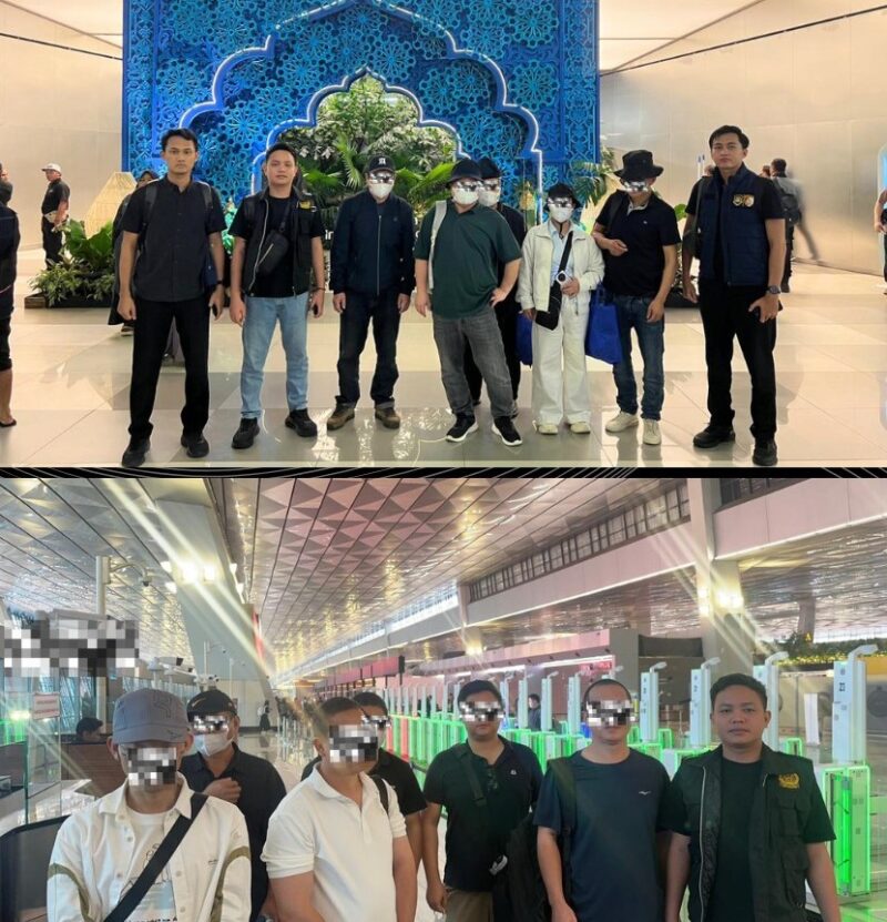 11 WNA asal China saat berada di Bandara Soekarno-Hatta, Jakarta, Jumat (15/16/2026). Foto: Istimewa
