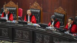 Sidang pengucapan putusan uji materiil undang-undang (UU) di Gedung Mahkamah Konstitusi, Jakarta. (Foto: ANTARA FOTO)