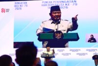 Presiden RI Prabowo Subianto dalam acara Hari Koperasi ke-79 di Indonesia Arena, Senayan, Jakarta, Minggu (12/7/2026). (Dok. Sekretariat Presiden)