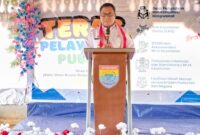 Wakil Gubernur Maluku, Abdullah Vanath menyampaikan sambutan pada acara peresmian Teras Pelayanan Publik yang diselenggarakan oleh Ombudsman Republik Indonesia Perwakilan Maluku di Baileo Desa Buano Utara, Kabupaten Seram Bagian Barat (SBB), Kamis (23/7/2026). (FOTO : ISTIMEWA)