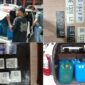 Tersangka dan barang bukti penyalahgunaan BBM jenis Pertalite di Kota Ambon. (Foto : Dok. Polda Maluku)