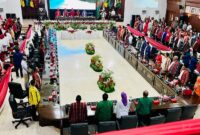 Suasana rapat paripurna memperingati HUT Provinsi Maluku ke-81 berlangsung di kantor DPRD Provinsi Maluku, Rabu (19/8/2026). (Foto : Istimewa)