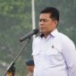 Direktur Reserse Kriminal Khusus (Dirreskrimsus) Polda Maluku, Kombes Pol. Budi Priyanto, saat memimpin apel pagi gabungan di Lapangan Tahapary Tantui, Ambon, Senin (3/8/2026). (FOTO: ISTIMEWA)