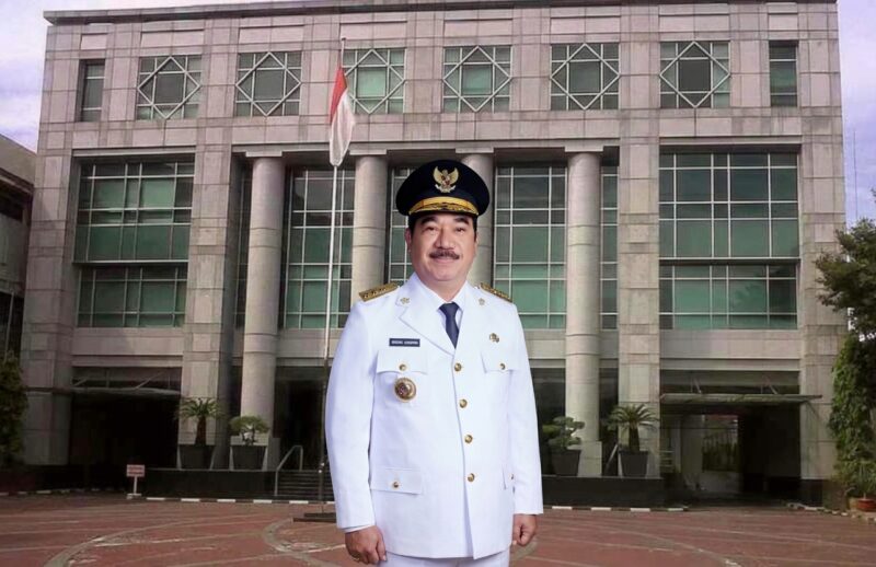 Editan foto Gubernur Maluku, Hendrik Lewerissa dengan latar kantor Pusat Pelaporan dan Analisis Transaksi Keuangan (PPATK). (Foto: HEADLINETIMUR.COM/DIOLAH)